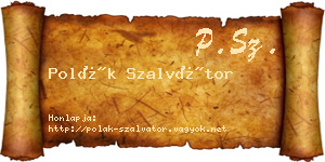 Polák Szalvátor névjegykártya